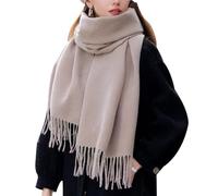 Enwokran Cachemira Súper Suave para Mujer Bufandas Reversibles Cálidas Acogedoras Múltiples Colores Gran Tamaño Usar Como Chal Envolver Cubrir para Otoño e Invierno para Bodas Regalos (Caqui claro)