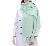 Enwokran Cachemira Súper Suave para Mujer Bufandas Reversibles Cálidas Acogedoras Múltiples Colores Gran Tamaño Usar Como Chal Envolver Cubrir para Otoño e Invierno para Bodas Regalos (Verde agua)
