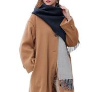 Enwokran Cachemira Súper Suave para Mujer Bufandas Reversibles Cálidas Acogedoras Múltiples Colores Gran Tamaño Usar Como Chal Envolver Cubrir para Otoño e Invierno para Bodas Regalos (Negro Beis)
