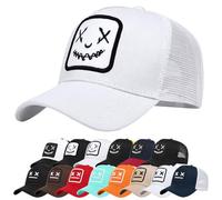Enwokran Gorra de béisbol Hombre Quirky Bizarre Bordado Sombreros Gorras de Camionero Hip Hop Malla Ajustable Espalda UPF 50+ Protección UV Verano Sombrero para El Sol Gorra Deportiva (Z_Blanco)