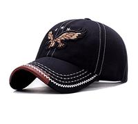 Enwokran Gorra de béisbol, Moda 3D águila Bordado, Unisex Verano Vintage Clásico del Sol Al Aire Libre Sombreros (Negro)