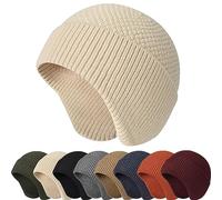 Enwokran Gorro Beanie de Punto Gorro Cálido de Invierno Unisex Elástico Resistente al Viento con Orejeras Gorro de Punto Ajustado Holgado con Calentador de Orejas para Correr Pesca Esquí Ciclismo