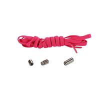 ENWWCH 1 par de cordones cierre Metal cápsula rápida sin lazos elásticos 8MM ensanchados planos for adultos Para Cordones(15 Peach Pink)