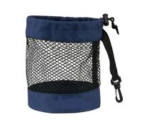 ENWWCH Bolsa de Malla Nailon con cordón for Guardar Pelotas Golf, Ligera y for Herramientas Suministros para Golf(Dark Blue Medium)