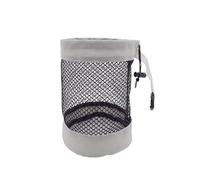 ENWWCH Bolsa for Pelotas de Golf con Cierre cordón, Malla Nailon y Clip plástico for Colgar, Ideal for en la Bolsa para Golf(M Gray)