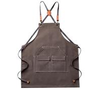 ENWWCH Delantal de lona gruesa 2 piezas for cocina, herramientas jardín, jardinería, almacenamiento al aire libre, delantal trabajo Para Carpintero(Gray)