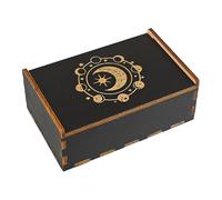Enwye Caja De Cartas De Tarot con Estampado De Luna Y Estrella para Guardar Cartas, Joyas, Piedras Curativas, Dados, Decoración del Hogar Y Brujería.