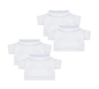 Enwye Conjunto de 4 piezas de ropa de animales de peluche, camisetas blancas básicas para Build-A-Bear y muñecos de peluche, accesorios de conjuntos de osos para hacer tú mismo.