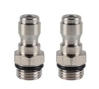 Enwye Juego de 2 conectores macho de conexión rápida de acero inoxidable de 1/4", rosca externa de 14 mm de diámetro para hidrolimpiadoras de alta presión, lanzas de espuma y botellas.