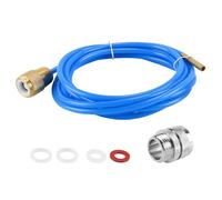 Enwye Limpiador de tuberías de Alta presión, Manguera de 3 Metros para desagüe de Grifo con Juntas de Boquilla de latón para tuberías M22 M24 de 1/2 Pulgada, Color Azul.