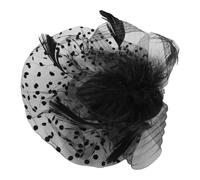 Enwye Sombrero Fascinador Vintage Negro Con Forma De Platillo Y Velo De Jaula De Pájaros, Malla Facial Para Fotografía, Fiestas De Maquillaje Y Despedidas De Soltera.