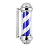 ENWYTE Poste de barbero 75 cm Montaje en Pared Estilo Tradicional con Rayas giratorias iluminadas Exteriores Ideal peluquerías y Salones de Belleza(Silver-Color 4)