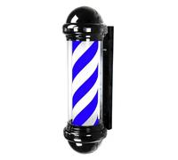 ENWYTE Poste de barbero 75 cm Montaje en Pared Estilo Tradicional con Rayas giratorias iluminadas Exteriores Ideal peluquerías y Salones de Belleza(Black Color 2)