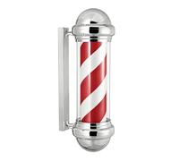 ENWYTE Poste de barbero 75 cm Montaje en Pared Estilo Tradicional con Rayas giratorias iluminadas Exteriores Ideal peluquerías y Salones de Belleza(Silver-Color 3)
