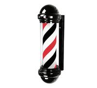 ENWYTE Poste de barbero 75 cm Montaje en Pared Estilo Tradicional con Rayas giratorias iluminadas Exteriores Ideal peluquerías y Salones de Belleza(Black Color 5)