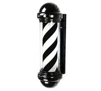 ENWYTE Poste de barbero 75 cm Montaje en Pared Estilo Tradicional con Rayas giratorias iluminadas Exteriores Ideal peluquerías y Salones de Belleza(Black Color 4)