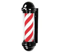 ENWYTE Poste de barbero 75 cm Montaje en Pared Estilo Tradicional con Rayas giratorias iluminadas Exteriores Ideal peluquerías y Salones de Belleza(Black Color 3)