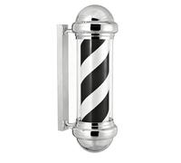 ENWYTE Poste de barbero 75 cm Montaje en Pared Estilo Tradicional con Rayas giratorias iluminadas Exteriores Ideal peluquerías y Salones de Belleza(Silver-Color 2)