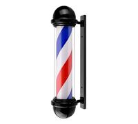 ENWYTE Poste de barbero Exteriores 65 cm diseño clásico Rojo Azul Blanco Montaje en Pared Iluminado y Giratorio decoración a Rayas barberías Uso Interior(Black)