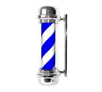 ENWYTE Poste de barbero lámpara de barbero Letrero clásico Exteriores Rojo Azul y Blanco decoración Salones de Belleza barberías y peluquerías(Silver-Color 2)