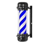 ENWYTE Poste de barbero lámpara de barbero Letrero clásico Exteriores Rojo Azul y Blanco decoración Salones de Belleza barberías y peluquerías(Black-Color 2)