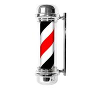 ENWYTE Poste de barbero lámpara de barbero Letrero clásico Exteriores Rojo Azul y Blanco decoración Salones de Belleza barberías y peluquerías(Silver-Color 3)