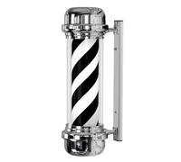 ENWYTE Poste de barbero lámpara de barbero Letrero clásico Exteriores Rojo Azul y Blanco decoración Salones de Belleza barberías y peluquerías(Silver-Color 5)