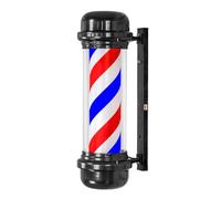 ENWYTE Poste de barbero lámpara de barbero Letrero clásico Exteriores Rojo Azul y Blanco decoración Salones de Belleza barberías y peluquerías(Black-Color 1)