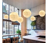 ENXING Lámpara Colgante Minimalista Moderna Luz Colgante De Bola Redonda Blanca Luces Colgantes Creativas Para Restaurantes E27 Utilizado Para Centros Comerciales Dormitorios Pasillos(35cm)