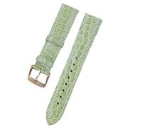 EnxJire Correa de reloj de cuero Leather Watch Strap Quick Release Replacement Bands Colorful Suitable for Men and Women(Green gold,23mm)