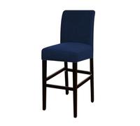 EnxJire Funda para Taburete de Bar Jacquard Bar Chair Short Back Stool Seat Covers Hotel Banquet Dining Small Size Case Solid Color(Dark Blue)