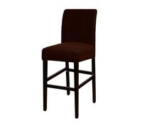 EnxJire Funda para Taburete de Bar Jacquard Bar Chair Short Back Stool Seat Covers Hotel Banquet Dining Small Size Case Solid Color(Dark Brown)