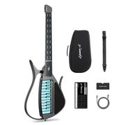 Enya CYBER-G Guitarra Smart Sin Cuerdas - Innovadora Silent & E-Guitarra con Teclas LED, Drum & Bass, Cientos de Presets, Hojas de Acordes Interactivas App para Aprender, Practicar y Actuar - Negro