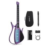 Enya CYBER-G Guitarra Smart Sin Cuerdas - Innovadora Silent & E-Guitarra con Teclas LED, Drum & Bass, Cientos de Presets, Hojas de Acordes Interactivas App para Aprender, Practicar y Actuar - Violeta