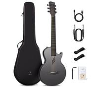 Enya Guitarra Eléctrica acústica para Principiantes Set 35'' - Fibra de Carbono Negro Nova Go SP1 con Smart AcousticPlus Pickup para Adultos Escuela Hogar Viajes Cadeau de Noël