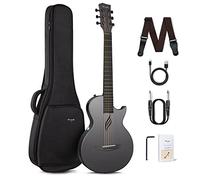 Enya Guitarra Principiantes Set - 3/4 Fibra de Carbono Negro Nova Go SP1 Guitarra Eléctrica acústica con Smart Guitar AcousticPlus Pickup para Adultos Escuela Hogar Viajes Cadeau de Noël