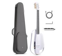 Enya NEXG 2N Guitarras Eléctricas - Kit de Guitarra Acústica Blanca Guitarra de Viaje de Fibra de Carbono de 38" Smart Audio Guitar para Adultos Niños Principiantes Regalo en Casa y Escuela