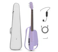Enya NEXG-SE Guitarra de Fibra de Carbono - Guitarra Eléctrica Acústica Morada con Altavoz Auriculares Cable de Carga de Micrófono y Alma para Niños Principiantes y Adultos Tocando y Cantando