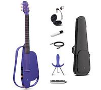 Enya NEXG2 Guitarra Fibra Carbono - Guitarra Eléctrica Acústica Profesional Púrpura de 38 Pulgadas Smart Silent Electric Guitar para Adultos Niños Principiantes Viajes Concierto Tocar y Cantar