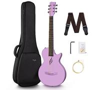 Enya Nova Go Guitarra-Acústica Adultos - Púrpura 1/2 Fibra de Carbono Corte Bajo Guitarra Con Funda Correa para Cuerdas y Paño de Limpieza para Niños Adultos Principiantes Viajes Escolares en Casa