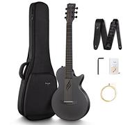 Enya Nova Go - Guitarra acústica de 33 pulgadas, fibra de carbono, moldeado integral, mini kit de inicio de guitarra con estuche de guitarra y correas de (negro)