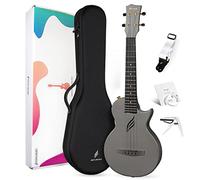 Enya Nova U Pro Ukulele de 26 Pulgadas de Fibra de Carbono para Viaje - Kit para Principiantes (Incluye Lecciones, Funda, Correa, Cejilla y Cuerdas) -Negro