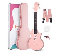 Enya Nova U Ukulele de 23 Pulgadas de Fibra de Carbono para Viaje - Kit para Principiantes (Incluye Lecciones, Funda, Correa, Cejilla y Cuerdas) -Rosa