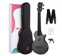 Enya Nova U Ukulele de 23 Pulgadas de Fibra de Carbono para Viaje - Kit para Principiantes (Incluye Lecciones, Funda, Correa, Cejilla y Cuerdas) -Negro