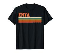 ENYA Retro Personalizado Nombre Vintage Rayas Camiseta