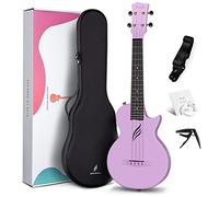 Enya Ukelele tenor de 66 cm, ukelele de viaje de fibra de carbono para adulto con kit para principiantes que incluye una funda, una correa, una cejilla y cuerdas (Nova U Pro de color morado)