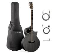 Enya X4 PRO Custom Luca Stricagnoli Collaboration Edition - Agujero negro, guitarra acústica y eléctrica de fibra de carbono de tamaño completo de 41 pulgadas, sistema de recogida inteligente a bordo