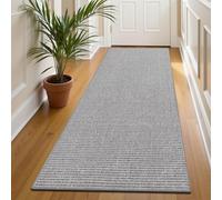 Enyhom Alfombra Pasillo Larga 80 x 200cm, Alfombra Cocina Lavable Antideslizante Elegante Alfombras de Pasillo, Tapete Entrada Alfombra de Cocina para Sala de Estar Dormitorio Baño, Gris + Blanco