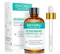 ENYORLI Aceite de Romero 100ml - Destilado al Vapor para Cuidado Capilar Piel, Aromaterapia Masajes & Velas Aromáticas - Incluye Pipeta