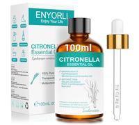 ENYORLI Aceite Esencial de Citronela 100 ml Aceite de Citronela Limpiador Natural Para la Piel Desodorante Casero para Aromaterapia Difusor con Gotero